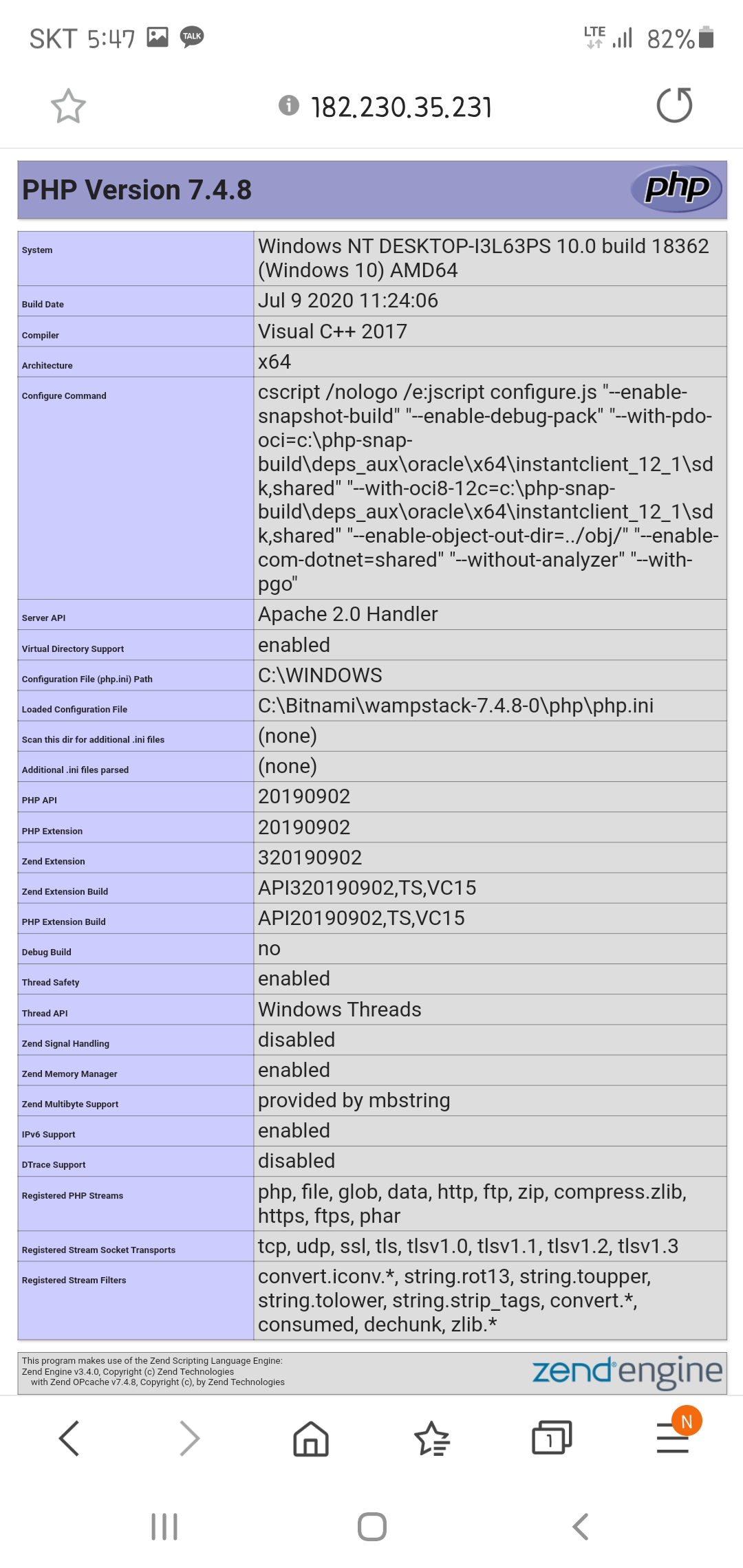Portforwarding result